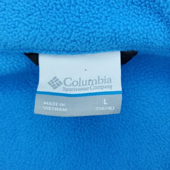 Columbia Fuller Ridge Fleece Jacket Unisex Boys Large 14/16 Aqua Blue Full Zip - Picture 6 of 13